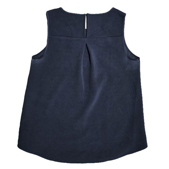 LOFT Lace Overlay Sleeveless Blouse Top Women's Size S Gray - Picture 2 of 6